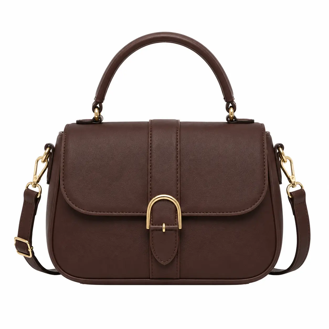 bagvore brown leather top handle crossbody handbag Bagvore Brown Leather Top Handle Crossbody Handbag - Image 1