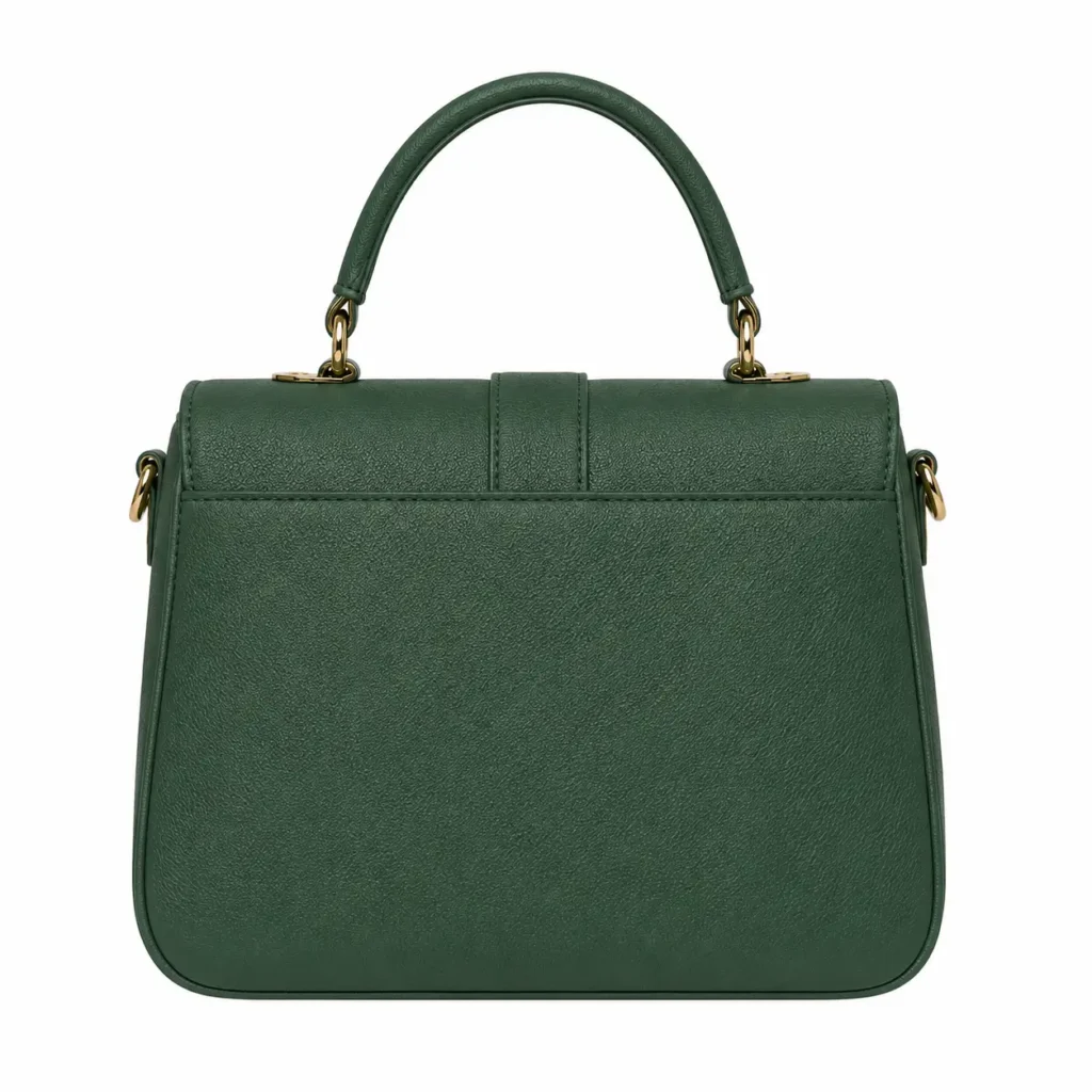 bagvore forest green leather top handle crossbody handbag1