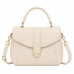 Bagvore Ivory Leather Top Handle Crossbody Handbag
